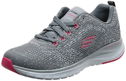 Skechers Ultra Groove, Zapatillas Mujer, Gris (Gray Knit Mesh/Hot Pink Trim Gyhp), 41 EU