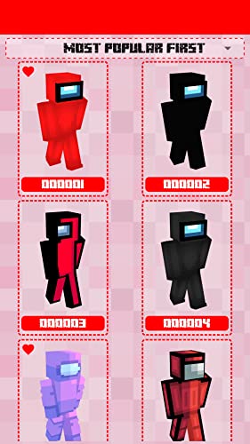 Skins of Among Us Characters for Minecraft PE