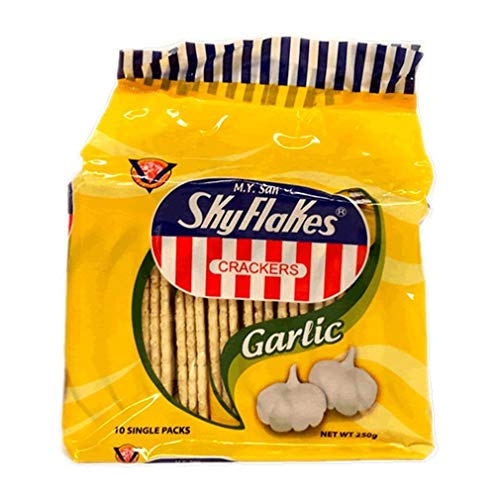 Sky Flakes - Crackers - Galletas Saladas Crackers con Sabor a Ajo - Snack pack - 250 Gramos
