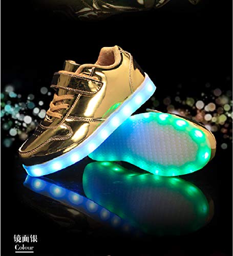 Skybird-UK LED Zapatos Verano Ligero Transpirable Bajo 7 Colores USB Carga Luminosas Flash Deporte de Zapatillas con Luces Los Mejores Regalos para Niños Niñas Cumpleaños