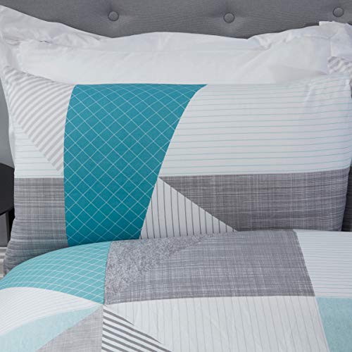 Sleepdown Splice - Juego de Funda de edredón con Fundas de Almohada (230 x 220 cm), Color Gris Azulado