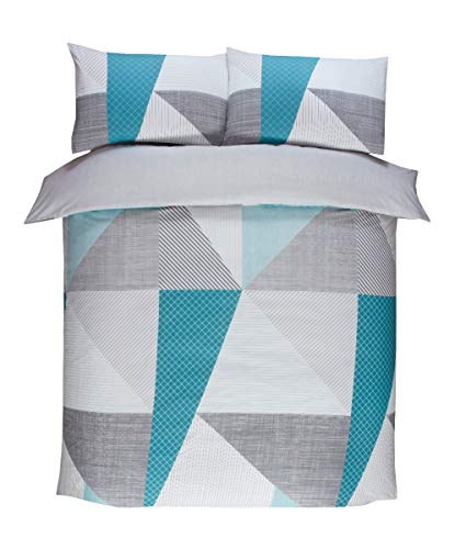 Sleepdown Splice - Juego de Funda de edredón con Fundas de Almohada (230 x 220 cm), Color Gris Azulado