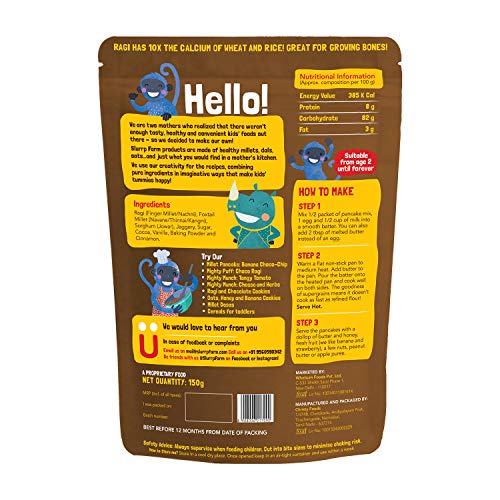 Slurrp Farm Mezcla instantánea de panqueques de chocolate con mijo, natural, saludable, vegano, sin gluten, bajo IG, bajo en grasas, apto para dietas, 5 oz (paquete de 3)