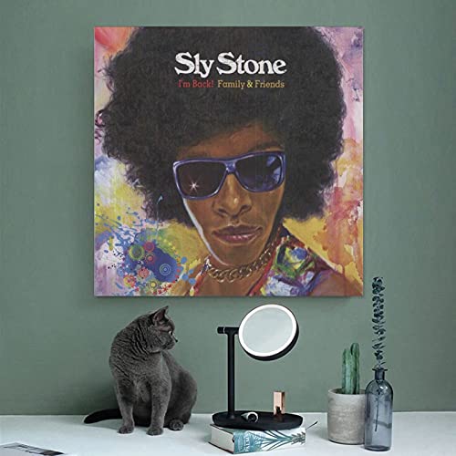 Sly Stone 4 - Póster de lienzo para pared (30 x 30 cm)