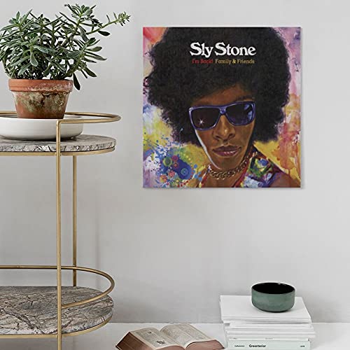 Sly Stone 4 - Póster de lienzo para pared (30 x 30 cm)