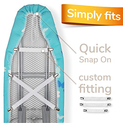 smart&gentle Funda Tabla de Planchar 5 Capas, Ajustable, refleja el Calor y Vapor, para Tablas de Planchar de hasta 125x45 cm (Turquesa, XL)