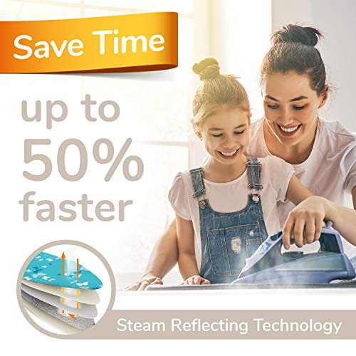 smart&gentle Funda Tabla de Planchar 5 Capas, Ajustable, refleja el Calor y Vapor, para Tablas de Planchar de hasta 125x45 cm (Turquesa, XL)