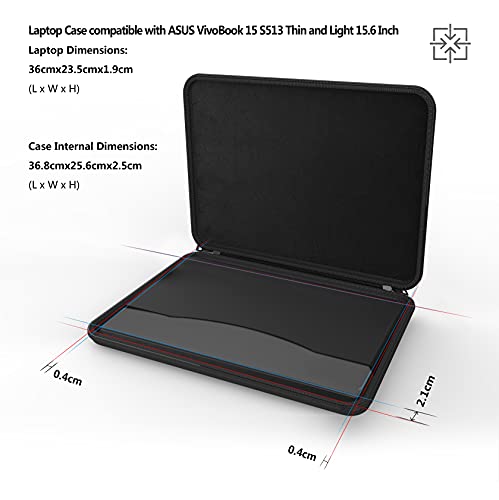 Smatree Funda Rígida Compatible con Portátil ASUS VivoBook 15 S513 delgada y ligera de 15,6 pulgadas, Maletin para ASUS VivoBook 15,6 pulgadas Carcasa Delgada y Anticaídas