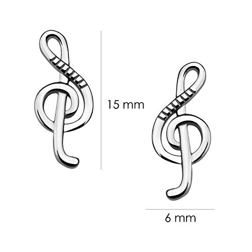 SOFIA MILANI - Pendientes para Mujeres en Plata de Ley 925 - Pendientes de Música Clave de Sol - 20674