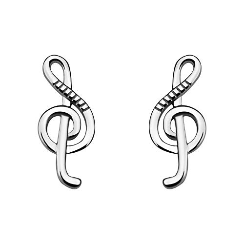 SOFIA MILANI - Pendientes para Mujeres en Plata de Ley 925 - Pendientes de Música Clave de Sol - 20674