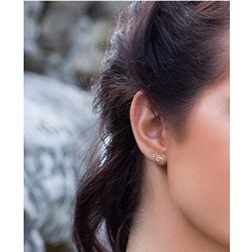 SOFIA MILANI - Pendientes para Mujeres en Plata de Ley 925 - Pendientes de Música Clave de Sol - 20674