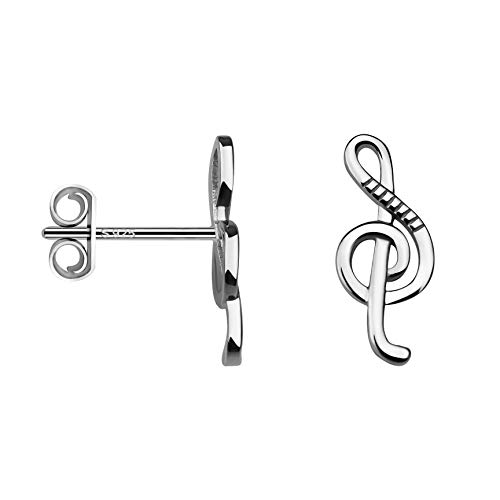 SOFIA MILANI - Pendientes para Mujeres en Plata de Ley 925 - Pendientes de Música Clave de Sol - 20674