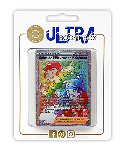 Soins de l’Éleveur de Pokémon (Cuidados de Criapokémon) 195/189 Arcoíris Secreta Entrenadore - Ultraboost X Epée et Bouclier 3 Ténèbres Embrasées - Box de 10 Cartas Pokémon Francés