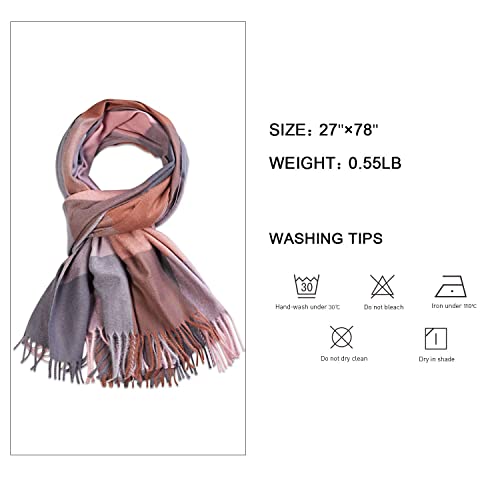 SOJOS Bufanda de Cuadros Invierno Ultra Suave Chenilla Acanalada Ligero Gruesa Clásico Chales SC316