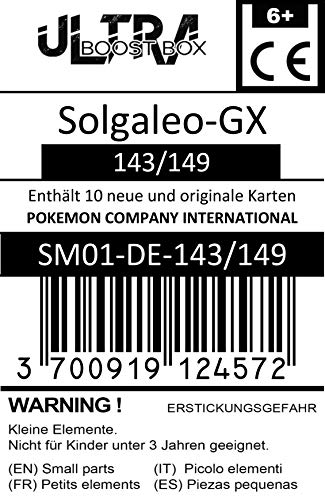 Solgaleo-GX 143/149 Full Art - #myboost X Sonne & Mond 1 - Coffret de 10 Cartes Pokémon Allemandes
