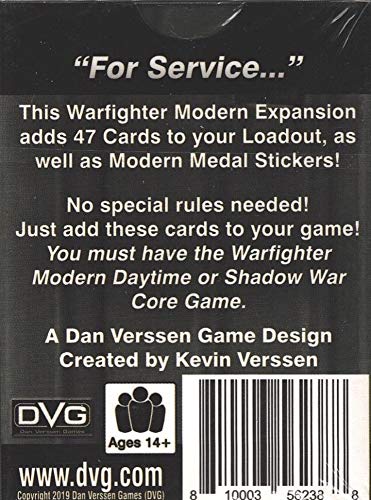 Solitaire Wargame Warfighter Expansion 55 - Medallas modernas de guerra diurnas o sombrías