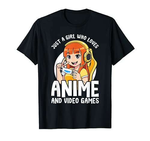 Solo Una Chica Que Ama El Anime Y Los Videojuegos Anime Camiseta
