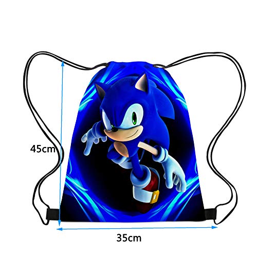 Sonic the Hedgehog Backpack para Niños Unisex de Dibujos Animados de Bolsa de Deporte Impermeable Bolsa de Gimnasio Mochila para Mujer