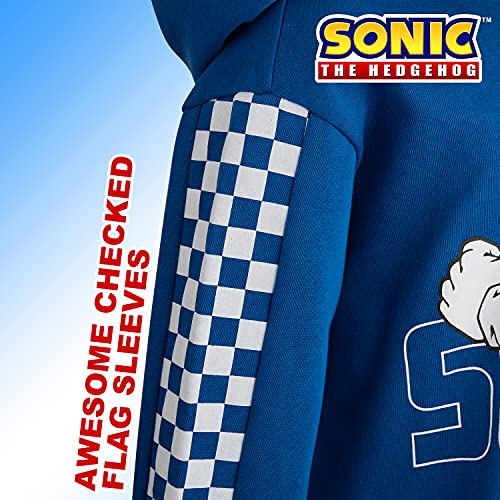 Sonic The Hedgehog Sudadera Niño con Capucha, Hoodie De Algodon para Gamers, Sudadera Chico Joven Adolescente, Regalos para Niños, Tallas 4-14 Años (Azul, 4-5 Años)