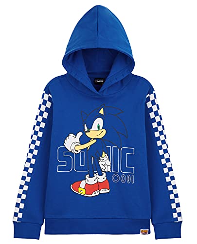 Sonic The Hedgehog Sudadera Niño con Capucha, Hoodie De Algodon para Gamers, Sudadera Chico Joven Adolescente, Regalos para Niños, Tallas 4-14 Años (Azul, 4-5 Años)