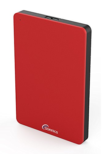Sonnics - Unidad de Estado sólido Externa portátil (SSD) USB 3.0 Super rápida Velocidad de Transferencia para Uso con Windows PC, Apple Mac, Xbox One & PS4 Rosso 512 GB
