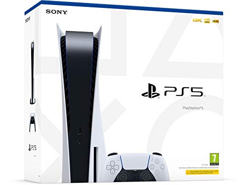 Sony PS5 PlayStation 5 Consola - 825GB SSD, HDR 4K/8K Modelo Estándar (lector de disco Bluray)