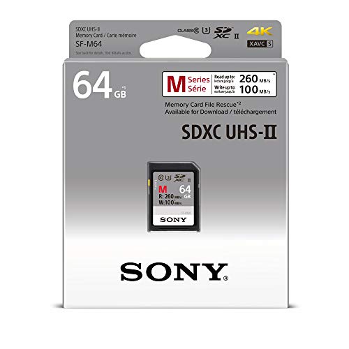 Sony SF64M - Tarjeta de memoria SD de 64 GB, color negro