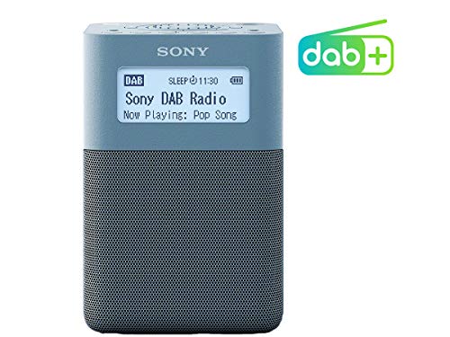 Sony XDRV20DL.EU8 - Radiodespertador Digital portátil (Dab/Dab+/FM, Altavoces estéreo, 5 presintonías Digitales y 5 analógicas, Temporizador, batería integrada) Azul