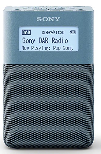 Sony XDRV20DL.EU8 - Radiodespertador Digital portátil (Dab/Dab+/FM, Altavoces estéreo, 5 presintonías Digitales y 5 analógicas, Temporizador, batería integrada) Azul