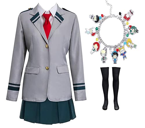 SOOYOOYOO Cosplay Uniforme Para My Hero Academia ,Para Boku no Hero Academia Tsuyu Traje de la escuela(El Uniforme No Se Vende Ni Es Creado My Hero Academia Boku no Hero Academi)