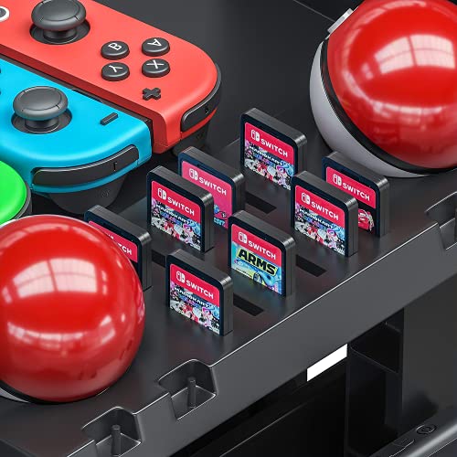 Soporte Almacenamiento Juego de la Torre para Nintendo Switch Console, Disc, Poke Ball, Joy&con, Pro Controller, Cartuchos de Juegos Controlador de Host - Negro
