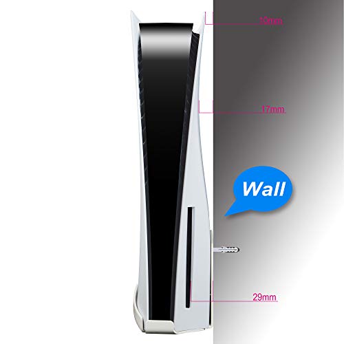 Soporte de pared para PS5, estable, limpio y que ahorra espacio, fácil instalación en la pared detrás o junto a su televisor (blanco)