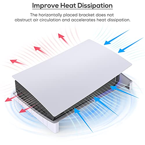 Soporte horizontal para PS5 Disc y PlayStation 5 Edición digital, soporte base para accesorios PS5 con antideslizante Mads para PlayStation 5 Disc y consola digital