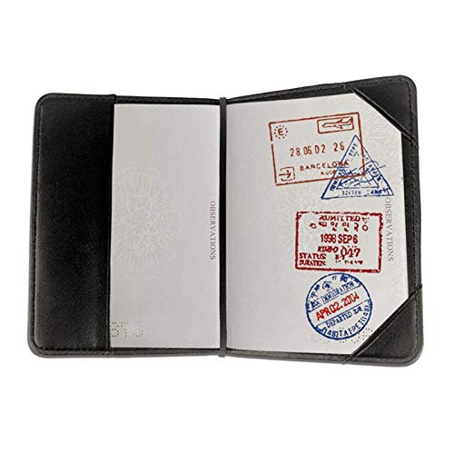 Soporte para Pasaporte Divertido Bacon Pizza Rayas Blancas y Naranjas Cartera de Viaje de Cuero PU Funda para Pasaporte Fundas para Pasaporte 5.5 Pulgadas