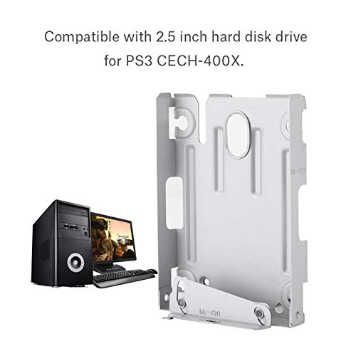 Soporte para unidad de disco duro HDD de 2,5 ", para soporte de montaje de disco duro PS3, soporte para disco duro, kit de soporte para adaptador de montaje HDD bandeja para CECH-400X con tornillos