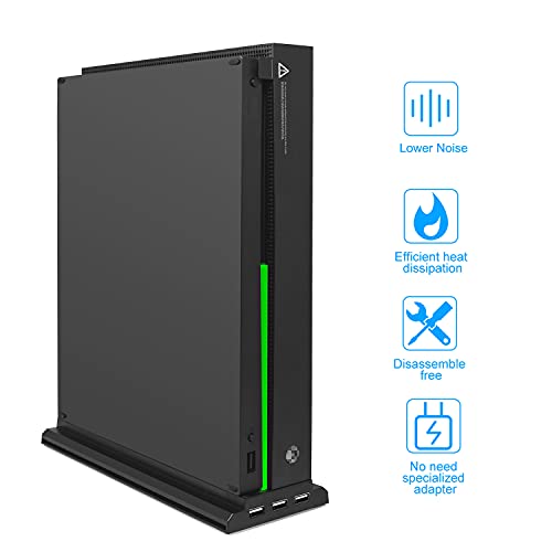 Soporte vertical FastSnail para Xbox One X con refrigerador, 3 puertos USB y una barra de luz (solo para Xbox One X)