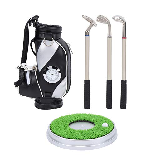 Sorand Mini Bolsa de Golf Duradera, Exquisito Juego de bolígrafos de Golf, portátil para Friend Company(Black and Silver)