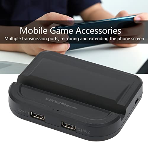 Sorandy Convertidor de Juegos Móvil Tipo C, Convertidor de Juegos Portátil HD para Teléfonos Móviles, Caja de Expansión para Teléfonos Móviles, con Puerto 4K 2 Puertos USB,