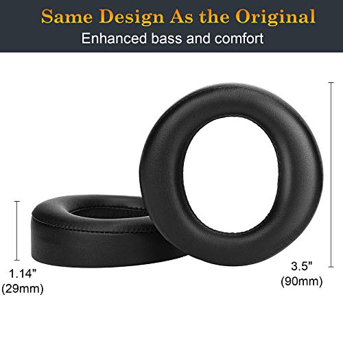 SOULWIT Almohadillas de Repuesto para Sony New Gold Wireless Playstation PS4 Headset, 2018 Version, Model CUHYA-0080, con Cuero de Proteína Suave, Espesor Agregado (Negro)