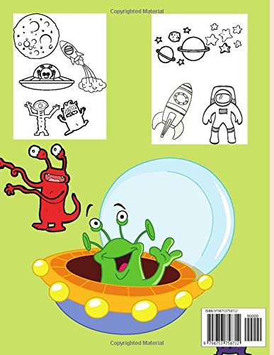 SPACE COLORING BOOK FOR KIDS: amazing coloring of planets, aliens, spaceships, and more