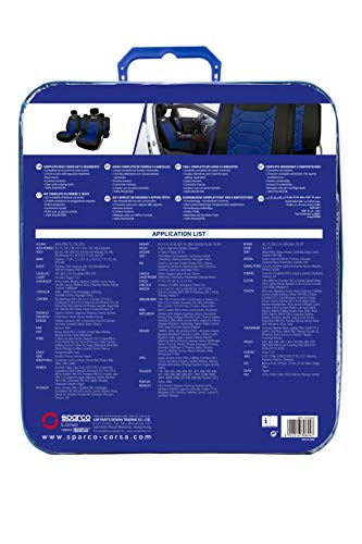 Sparco SPC1016AZ - Juego de Fundas de Asiento BK, Negro/Azul