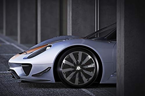 Sparco SPC1491BKGR Tapacubos Lazio, Negro/Gris, Set de 4, 14 pulgadas