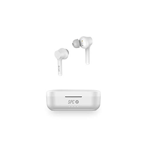 SPC Zion Air Pro Auricular Bluetooth IPX 5 con Asistente de Voz y emparejado automático, Blanco, 40 x 18.8 x 25.2 mm