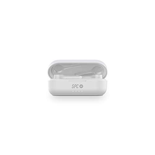 SPC Zion Air Pro Auricular Bluetooth IPX 5 con Asistente de Voz y emparejado automático, Blanco, 40 x 18.8 x 25.2 mm