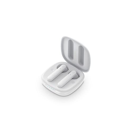 SPC Zion GO – Auriculares True Wireless ultraligeros con Manos Libres para 13horas de música con Varias Cargas, Control táctil, Asistente de Voz, conexión Bluetooth BLE y Resistente al Agua, Blanco