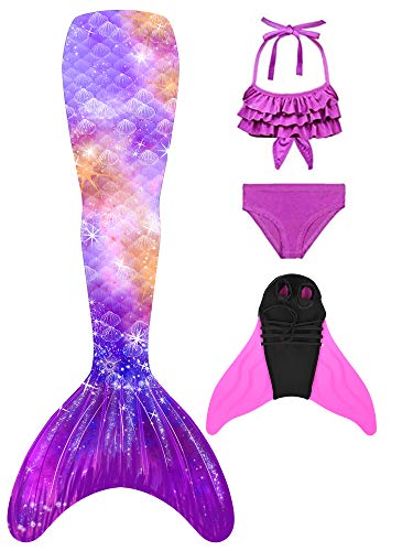 SPEEDEVE Cola de Sirena con Bikini para Niñas para Fiesta de Natación Cosplay,CR6-120