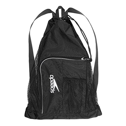 Speedo Deluxe Ventilator Mesh Bag Mochila, Unisex, Negra/Blanca, Talla única