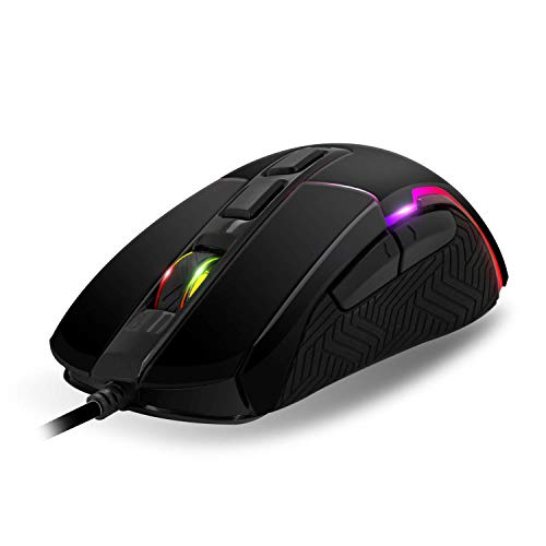 SPIRIT OF GAMER- Gaming Ratones PRO-M7 - LED retroiluminado 11 modos - Colores RGB - Personalizable - Hasta 4800 DPI Máx. - 3 Perfiles personalizables - 7 Botones programables - XBOX ONE / PC / PS4