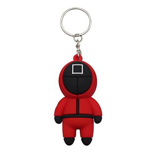 Squid Game Llavero de juego de calamar colgante, decoración de juegos de calamar cosplay colgante de PVC, para TV, videojuegos, llavero, elegante (3 piezas)