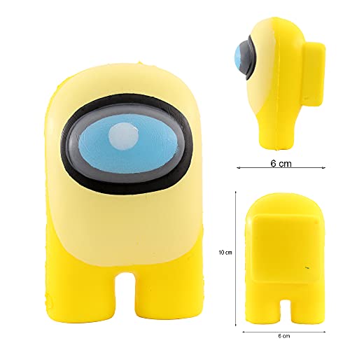 Squishy Kawaii Juguetes Pegajoso de Silicona Among Us , Muñeca de Antiestrés de Mano Dedo, Squishy de Personaje de Hombre Lobo para Niños y Adultos (Pack 6 al Azar)